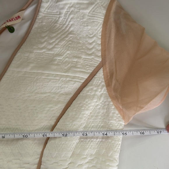 Rebecca Taylor Silk Accented Top Size 2 - Picture 5 of 10